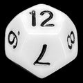 TDSO Opaque White & Black D12 Dice