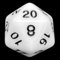 TDSO Opaque White & Black D20 Dice