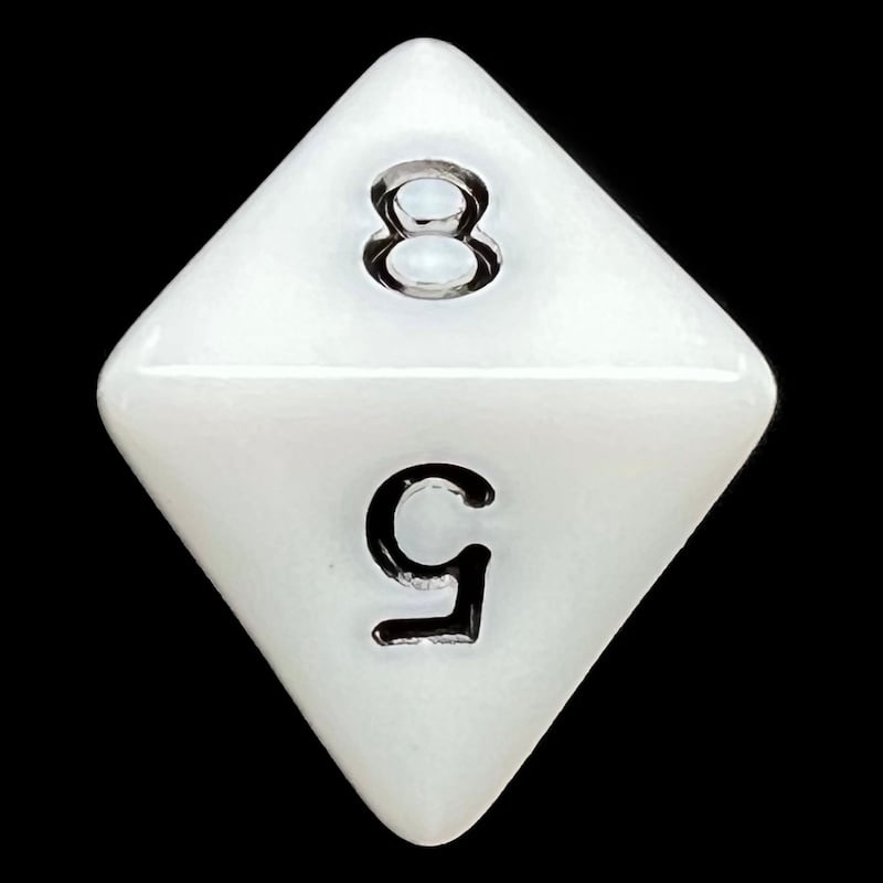 TDSO Opaque White & Black D8 Dice