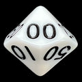 TDSO Opaque White & Black Percentile Dice