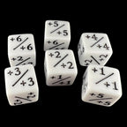 TDSO Opaque White & Black Positive Counter 6 x D6 Dice Set