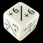 TDSO Opaque White & Black Positive Counter 6 x D6 Dice Set