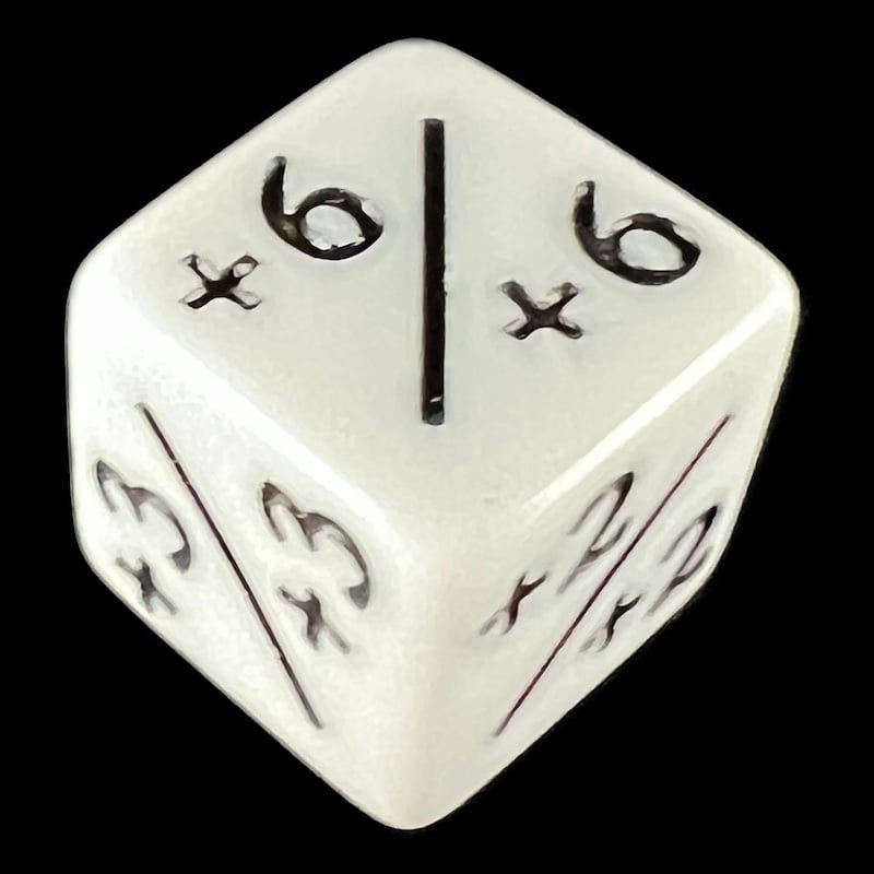 TDSO Opaque White & Black Positive Counter 6 x D6 Dice Set