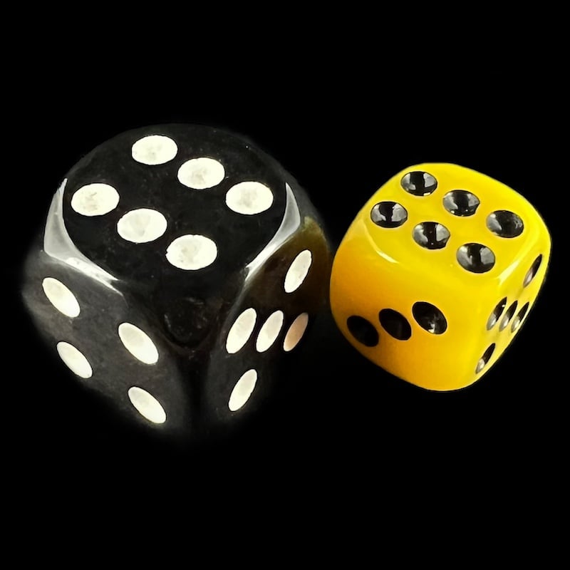TDSO Opaque Yellow 12mm D6 Spot Dice