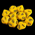 TDSO Opaque Yellow 10 x D10 Dice Set