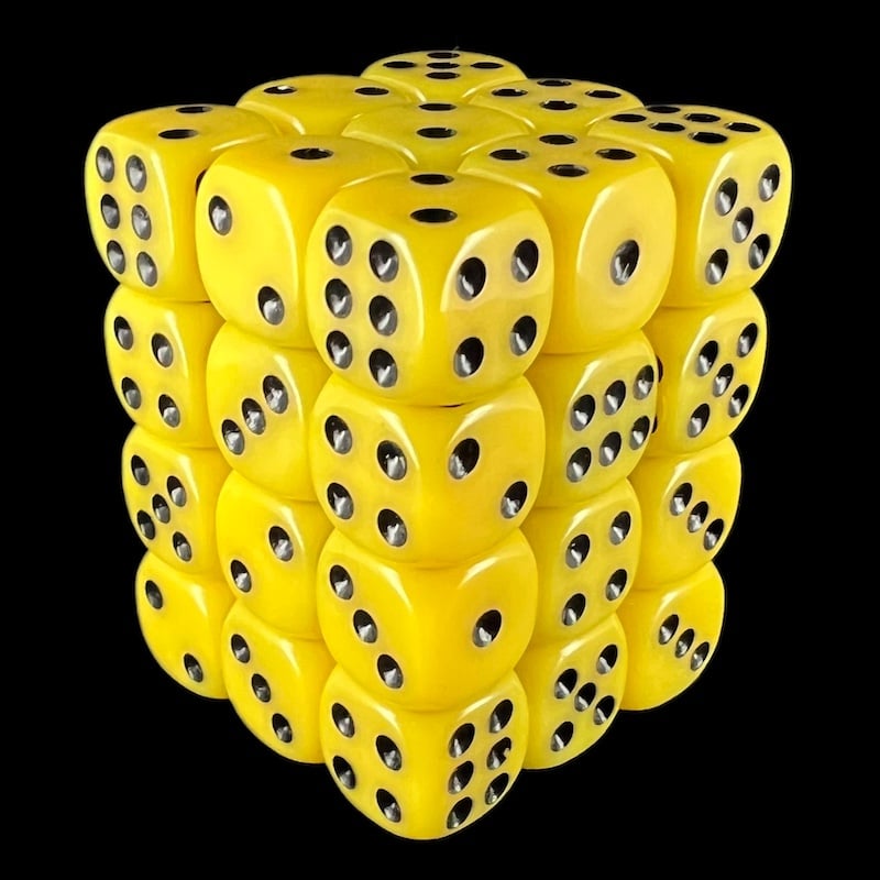 TDSO Opaque Yellow 36 x D6 Dice Set
