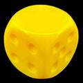 TDSO Opaque Yellow Blank Faced Uninked D6 Spot Dice