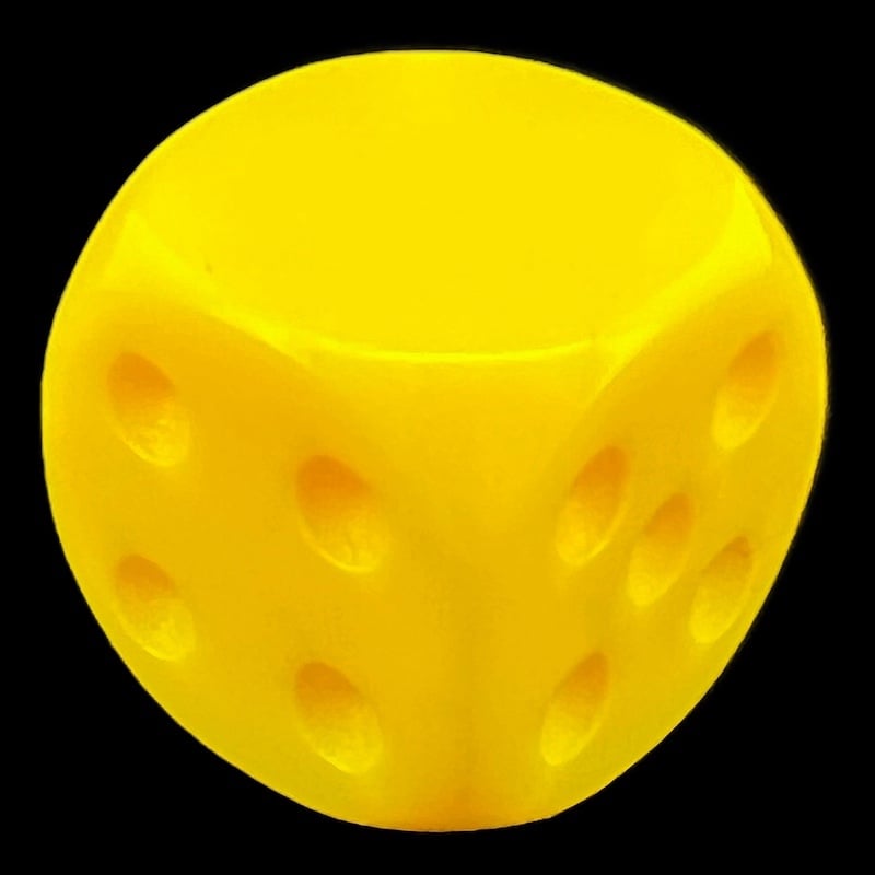 TDSO Opaque Yellow Blank Faced Uninked D6 Spot Dice
