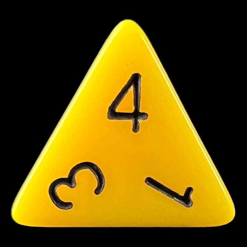 TDSO Opaque Yellow D4 Dice