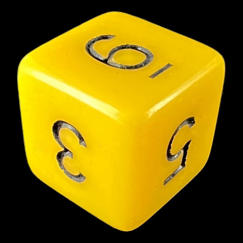 TDSO Opaque Yellow D6 Dice