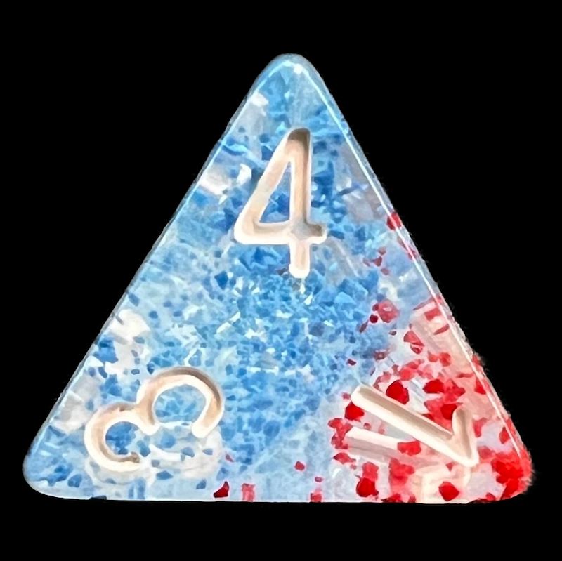 TDSO Particles Blue Blood D4 Dice