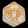 TDSO Particles Gold & Silver D20 Dice