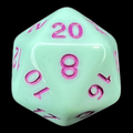 TDSO Pastel Opaque Mint & Purple D20 Dice