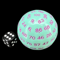 TDSO Pastel Opaque Mint & Purple HUGE 50mm D100 Dice