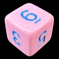 TDSO Pastel Opaque Pink & Blue D6 Dice