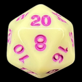 TDSO Pastel Opaque Yellow & Purple D20 Dice