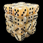 TDSO Pearl Beige & Black 36 x D6 Dice Set