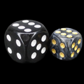 TDSO Pearl Black & Gold 12mm D6 Spot Dice