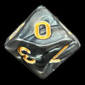 TDSO Pearl Black & Gold D10 Dice