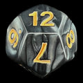 TDSO Pearl Black & Gold D12 Dice