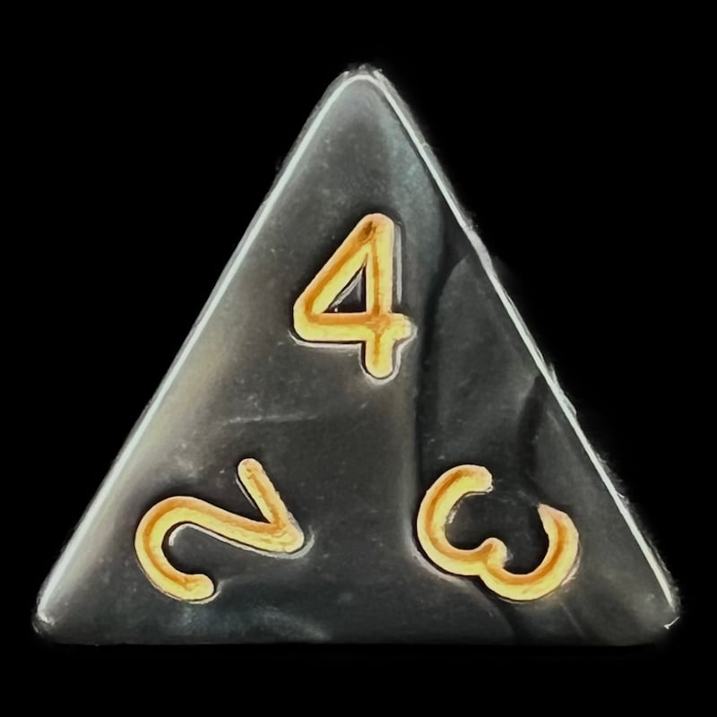 TDSO Pearl Black & Gold D4 Dice
