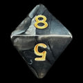 TDSO Pearl Black & Gold D8 Dice