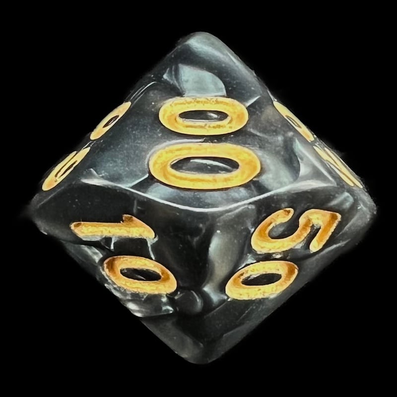 TDSO Pearl Black & Gold Percentile Dice
