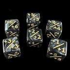 TDSO Pearl Black & Gold Positive Counter 6 x D6 Dice Set