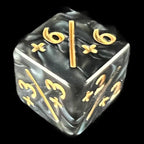 TDSO Pearl Black & Gold Positive Counter 6 x D6 Dice Set