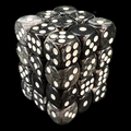 TDSO Pearl Black & White 36 x D6 Dice Set