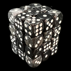 TDSO Pearl Black & White 36 x D6 Dice Set