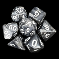 TDSO Pearl Black & White 7 Dice Polyset
