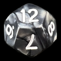 TDSO Pearl Black & White D12 Dice