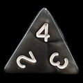 TDSO Pearl Black & White D4 Dice