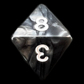 TDSO Pearl Black & White D8 Dice