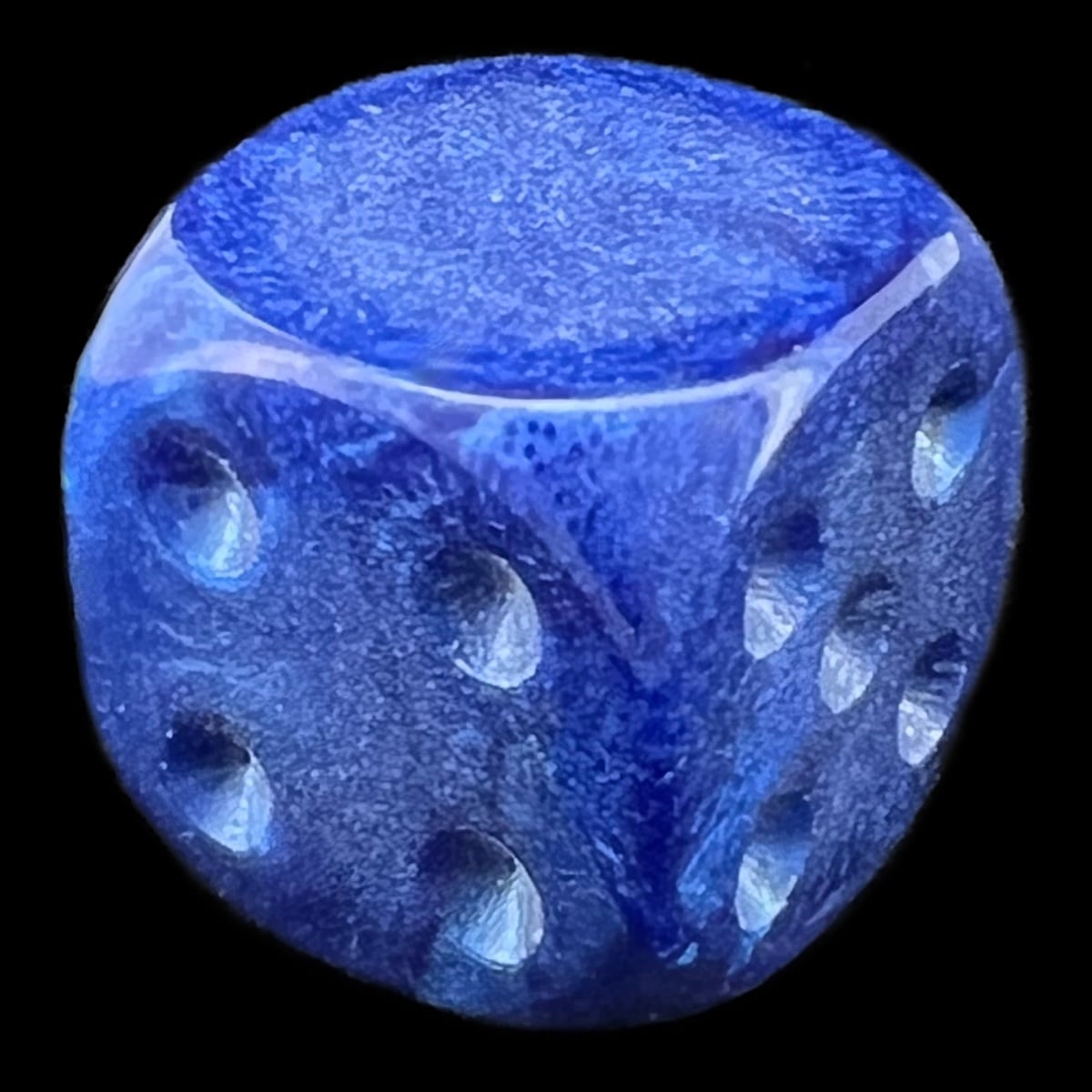 TDSO Pearl Blue Blank Faced Uninked D6 Spot Dice