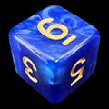 TDSO Pearl Blue & Gold D6 Dice