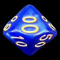 TDSO Pearl Blue & Gold Percentile Dice