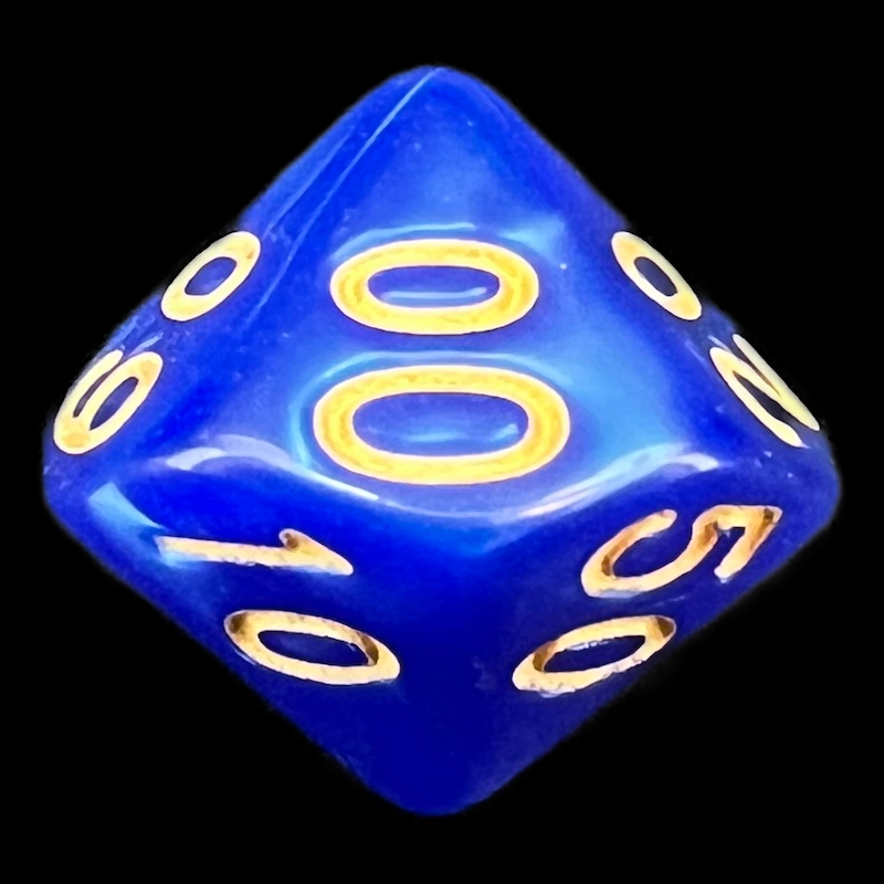 TDSO Pearl Blue & Gold Percentile Dice