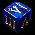 TDSO Pearl Blue & Gold Roman Numeral D6 Dice