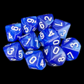 TDSO Pearl Blue & White 10 x D10 Dice Set