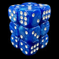 TDSO Pearl Blue & White 12 x D6 Dice Set