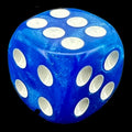 TDSO Pearl Blue & White 16mm D6 Spot Dice