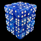 TDSO Pearl Blue & White 36 x D6 Dice Set