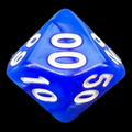 TDSO Pearl Blue & White Percentile Dice