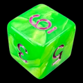 TDSO Pearl Bright Green & Purple D6 Dice