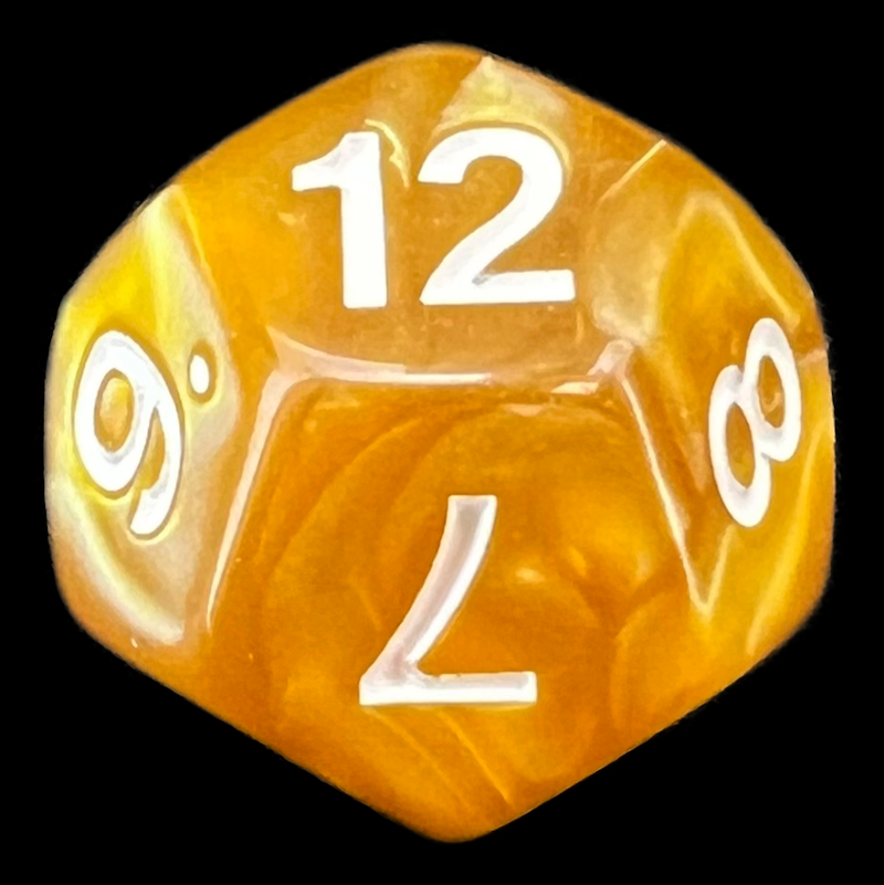 TDSO Pearl Golden & White D12 Dice