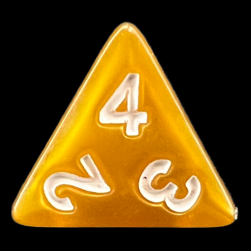 TDSO Pearl Golden & White D4 Dice