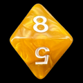 TDSO Pearl Golden & White D8 Dice