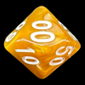 TDSO Pearl Golden & White Percentile Dice